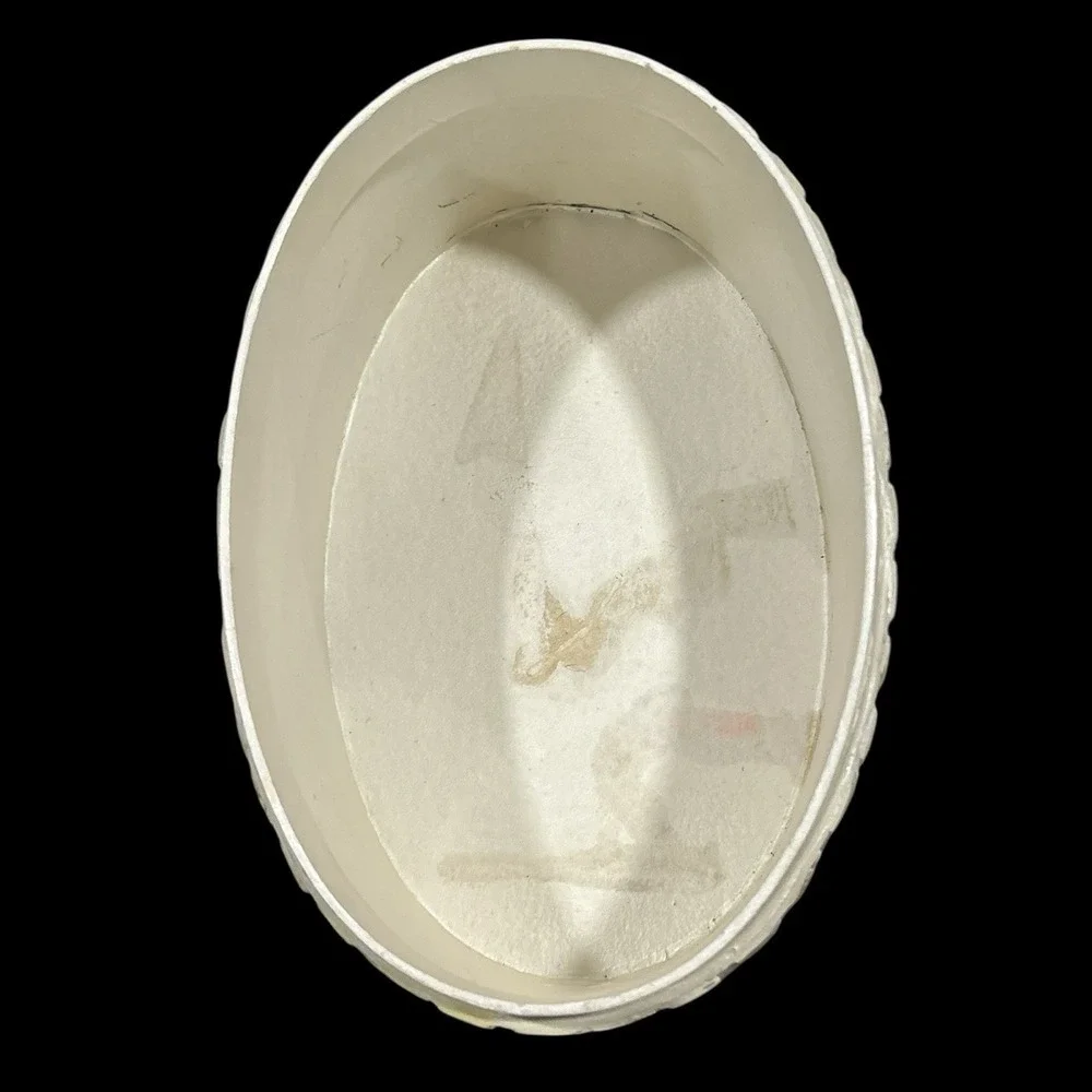 Vtg Unique Capiz Shell Oval Trinket Jewelry Makeup Box Nautical Beach Decor